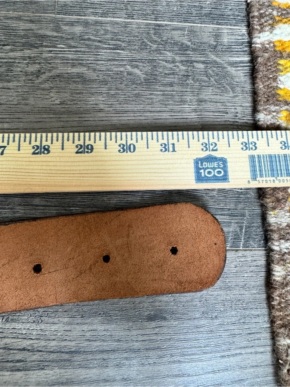 Wide Brown Leather Belt with Large Stone Buckle